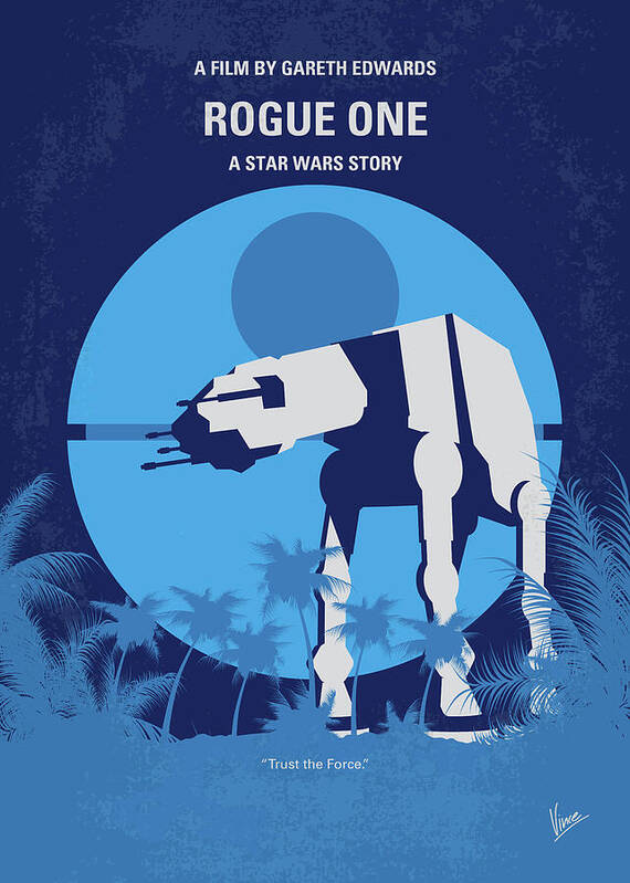 Rogue One Poster featuring the digital art No819 My Rogue One minimal movie poster by Chungkong Art