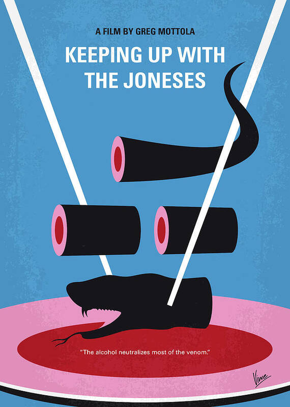 Keeping Up With The Joneses Poster featuring the digital art No922 My Keeping Up with the Joneses minimal movie poster by Chungkong Art