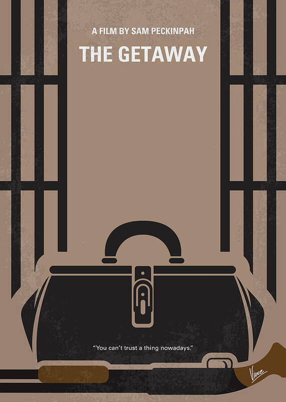 The Getaway Poster featuring the digital art No952 My The Getaway minimal movie poster by Chungkong Art