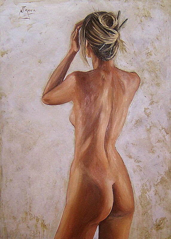 Nude Poster featuring the painting Nude by Natalia Tejera