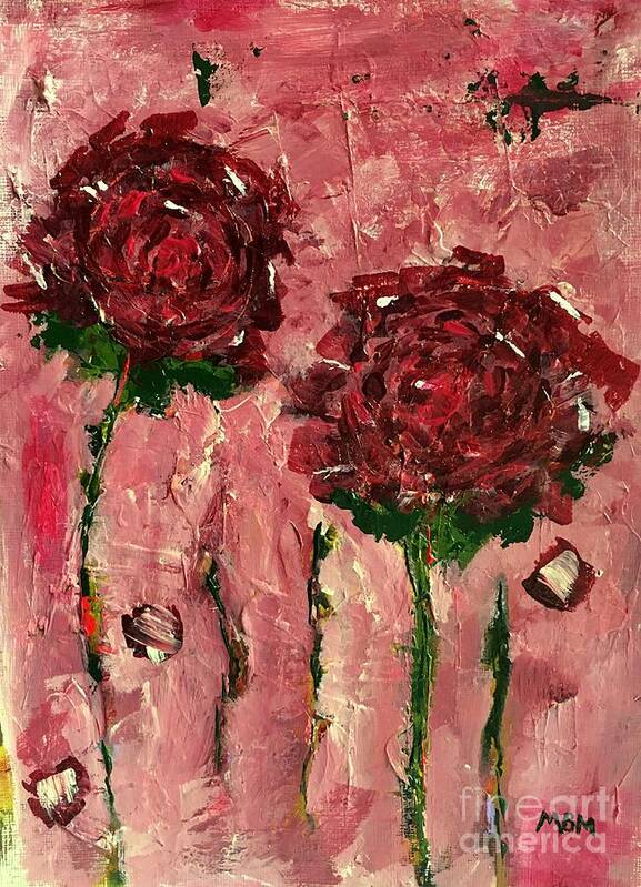 Roses Poster featuring the painting Old Fashioned by Mary Mirabal