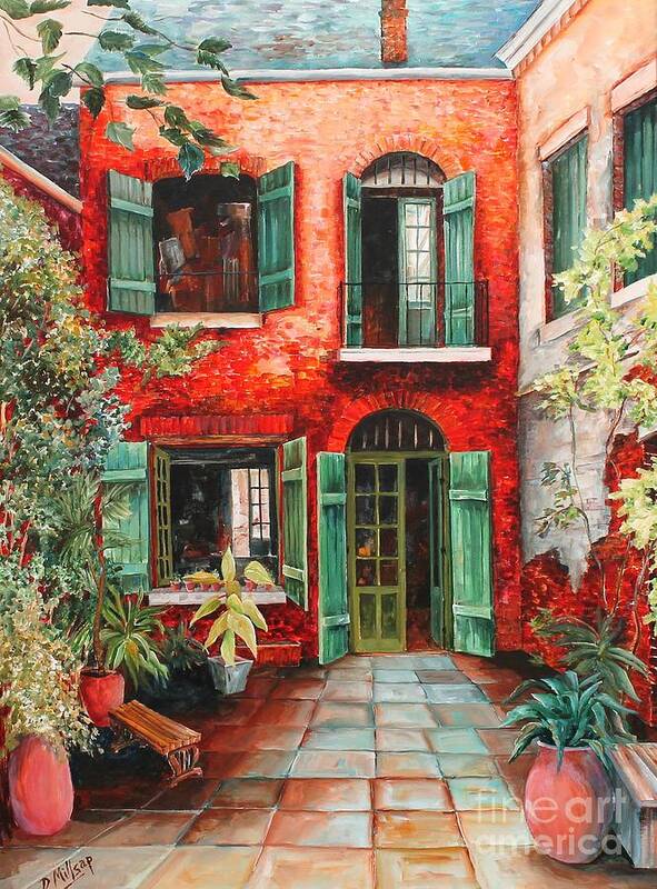 New Orleans Poster featuring the painting Old French Quarter Courtyard by Diane Millsap