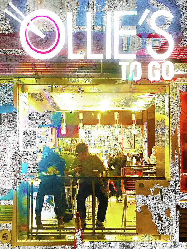 Window Poster featuring the mixed media Ollie's by Tony Rubino