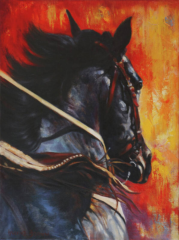 Black Horses Poster featuring the painting On The Black by Harvie Brown