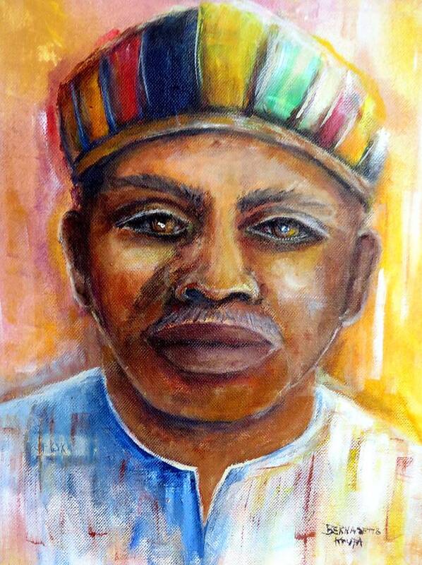 Teacher Poster featuring the painting Opoku Ofei by Bernadette Krupa