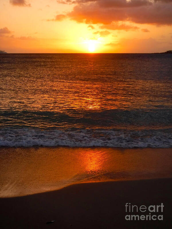 Sunset. Seascape Poster featuring the photograph Orange Glow by Mafalda Cento