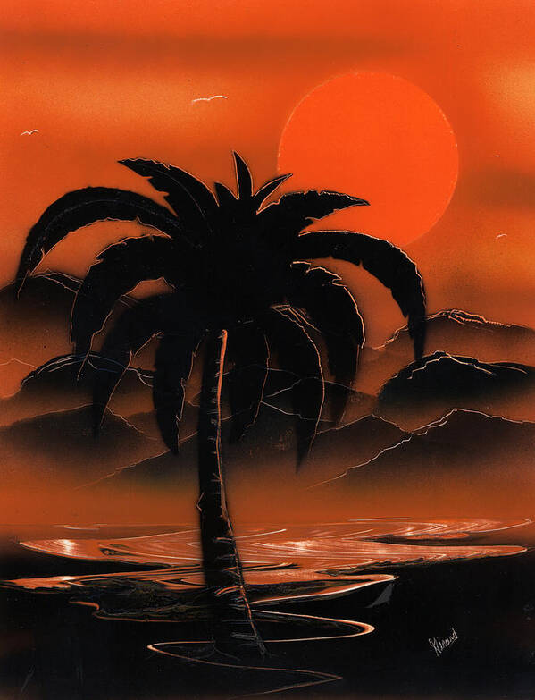 Oasis Poster featuring the painting Orange Oasis by Jason Girard