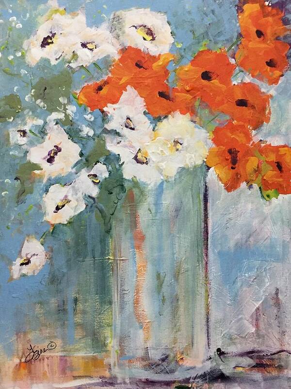 Floral Poster featuring the painting Orange You Lovely by Terri Einer