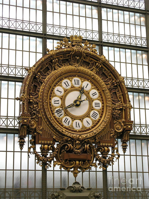 Clock Poster featuring the photograph Ornate Orsay Clock by Ann Horn