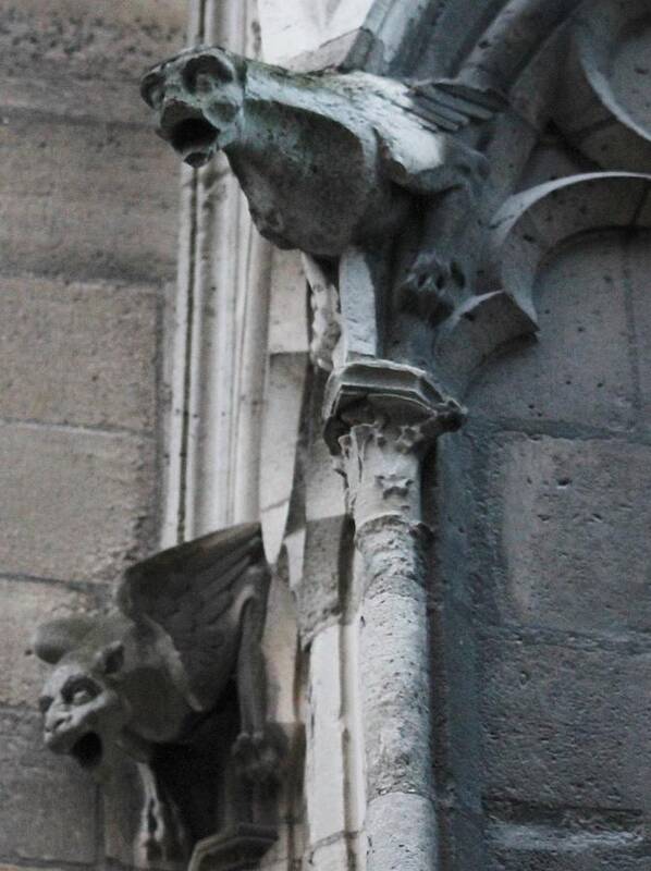 Notre Dame Cathedral Poster featuring the photograph Pair of Griffons of Notre Dame by Christopher J Kirby