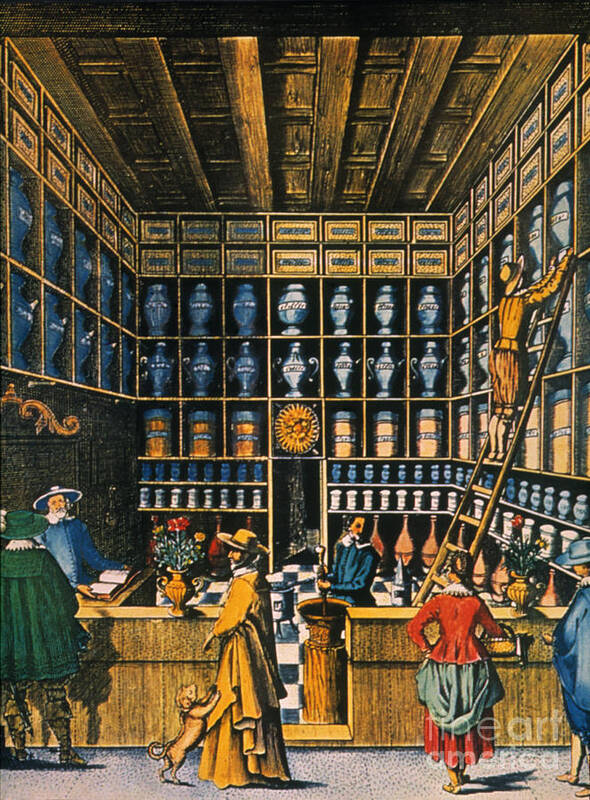 1624 Poster featuring the photograph Parisian Pharmacy, 1624 by Granger