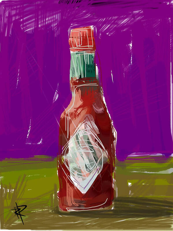 Packaging Poster featuring the digital art Pass the hot sauce by Russell Pierce