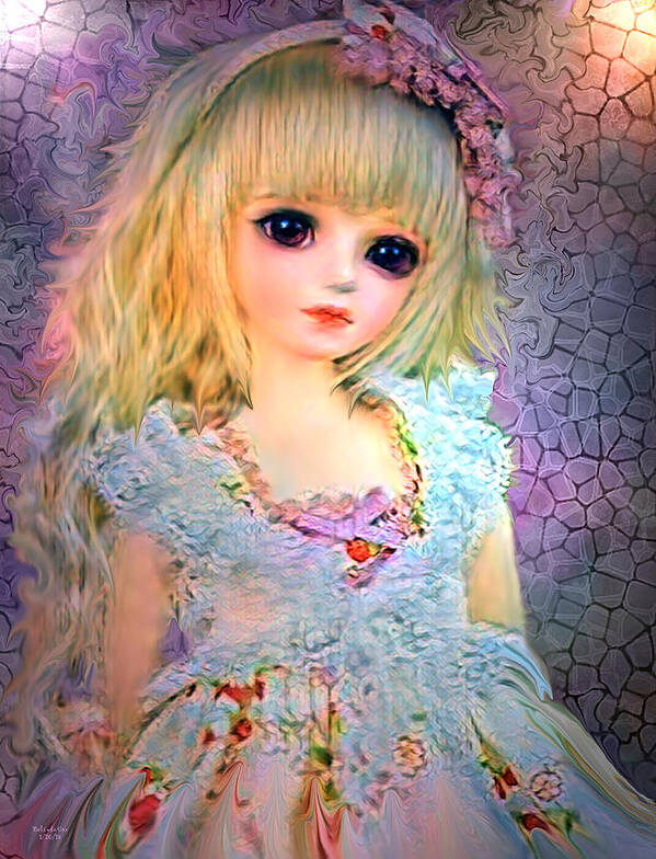 Digital Art Poster featuring the digital art Pastel Baby Doll by Artful Oasis