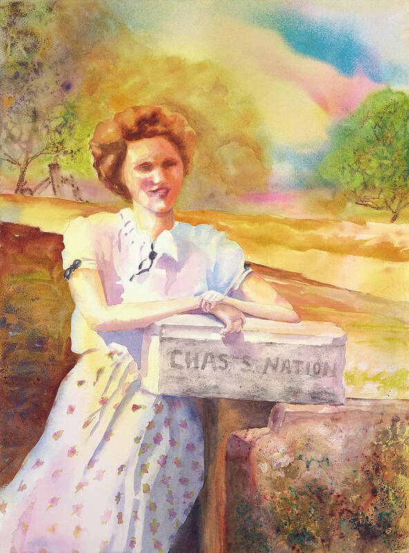 Tara Moorman Watercolors Poster featuring the painting Patty Waiting for Richard by Tara Moorman