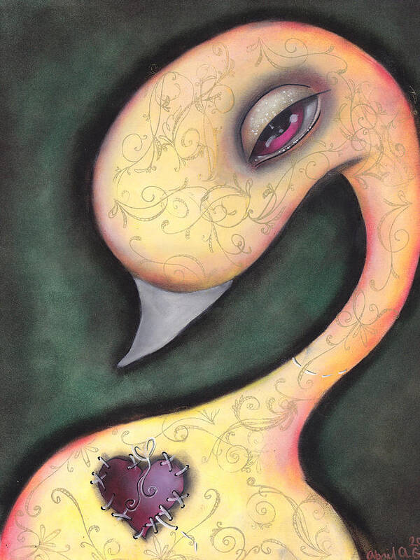 Swan Poster featuring the painting Paz by Abril Andrade