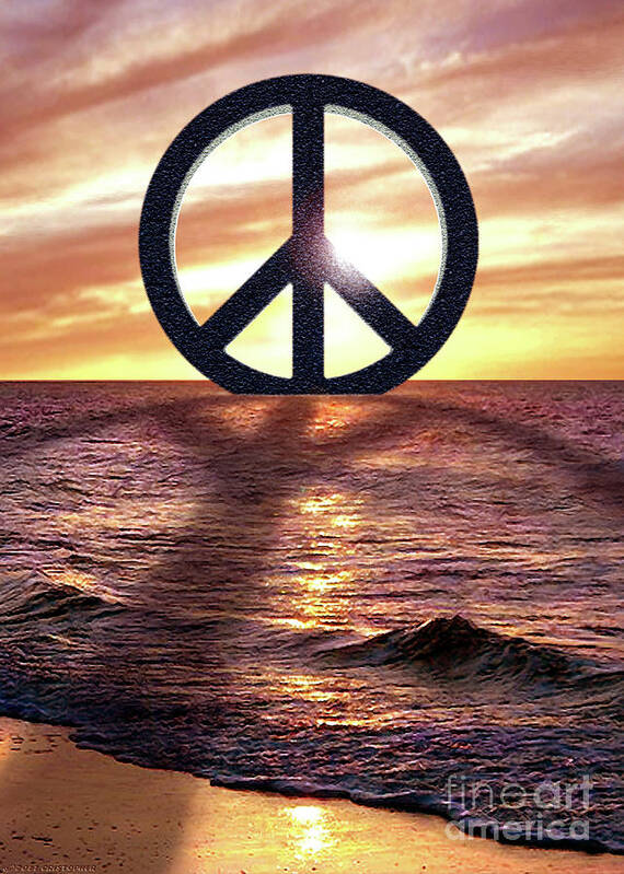 Peace On The Shoreline Poster featuring the digital art Peace on the Shoreline by Cristophers Dream Artistry