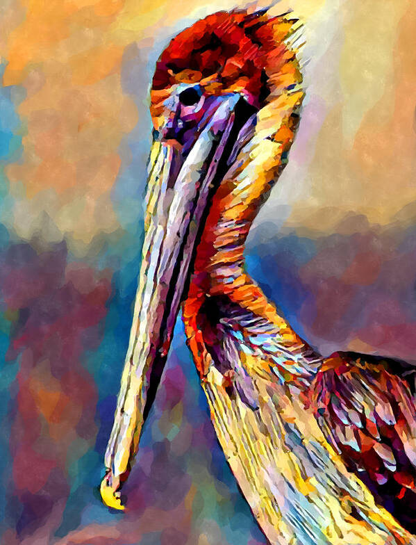 Pelican Poster featuring the painting Pelican 3 by Chris Butler