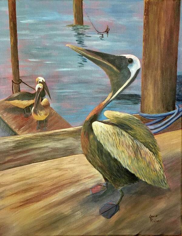 Pelica Poster featuring the painting Pelican Pride by Jane Ricker