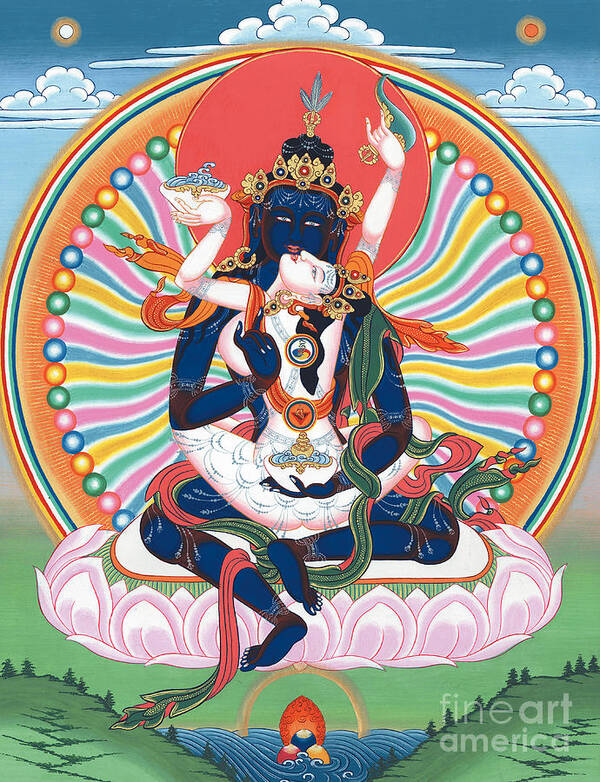 Pema Poster featuring the painting Pema Heruka Guhya Jnana Dakini by Sergey Noskov