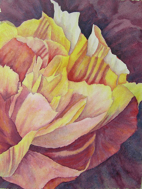 Watercolor Poster featuring the painting Peony Pattern by Carolyn Rosenberger