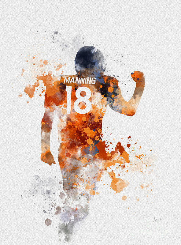 Peyton Manning Poster featuring the mixed media Peyton Manning by My Inspiration