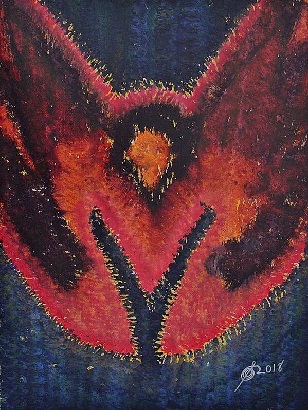 Phoenix Poster featuring the painting Phoenix Rising original painting by Sol Luckman