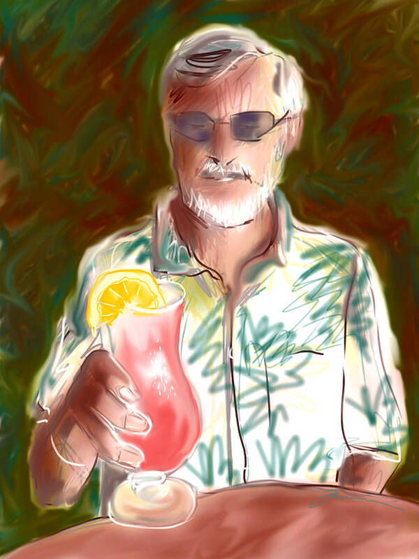Tropical Poster featuring the painting Pink Drink by Jean Pacheco Ravinski