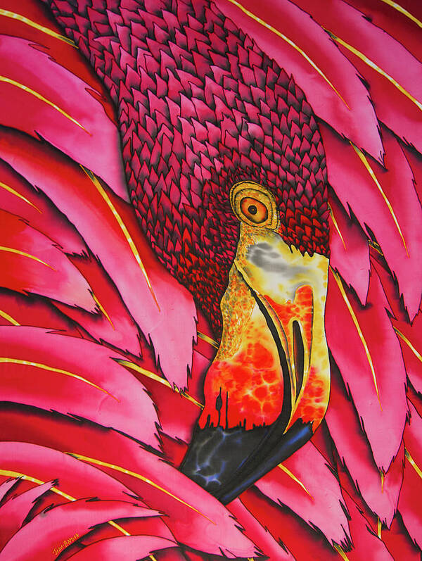 Pink Flamingo Poster featuring the painting Pink Flamingo by Daniel Jean-Baptiste