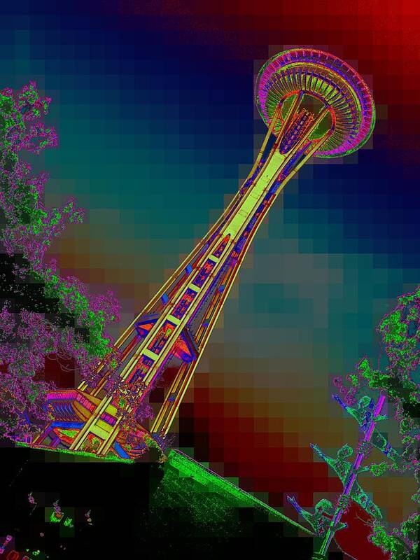 Seattle Poster featuring the photograph Pixel Needle by Tim Allen