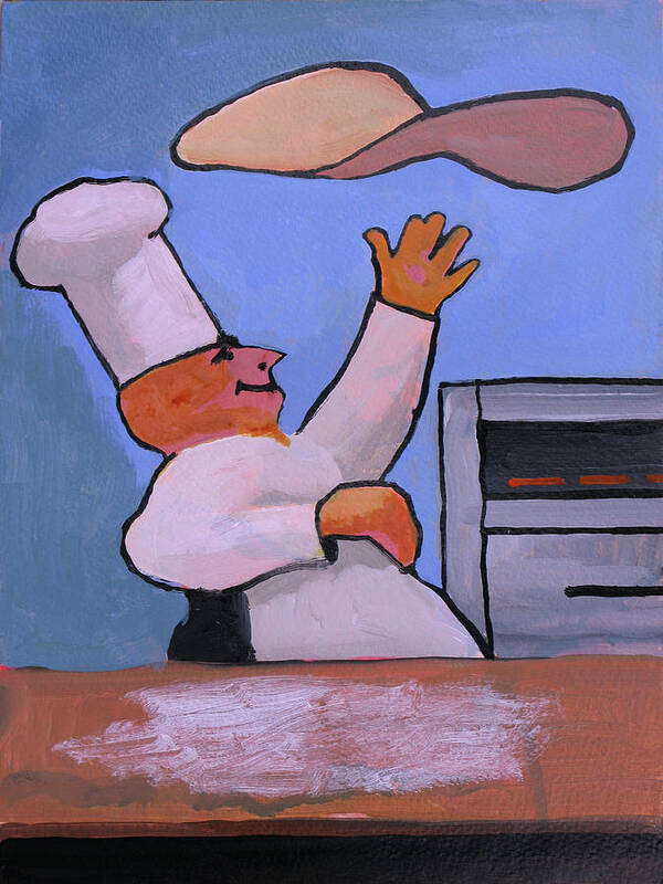 Pizza Poster featuring the painting Pizza Chef by Robert Bissett