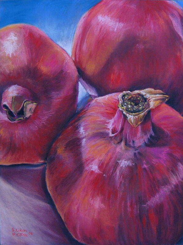 Pomegranate Poster featuring the painting Pomegranate Power by Outre Art Natalie Eisen