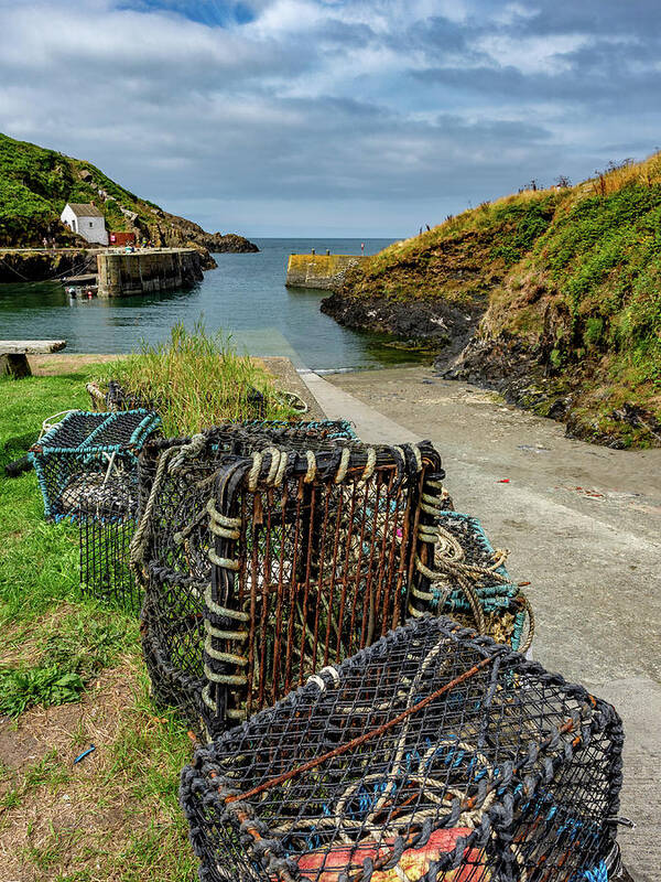 Pembrokeshire Poster featuring the photograph Porthgain Harbour Lobster Pots by Mark Llewellyn