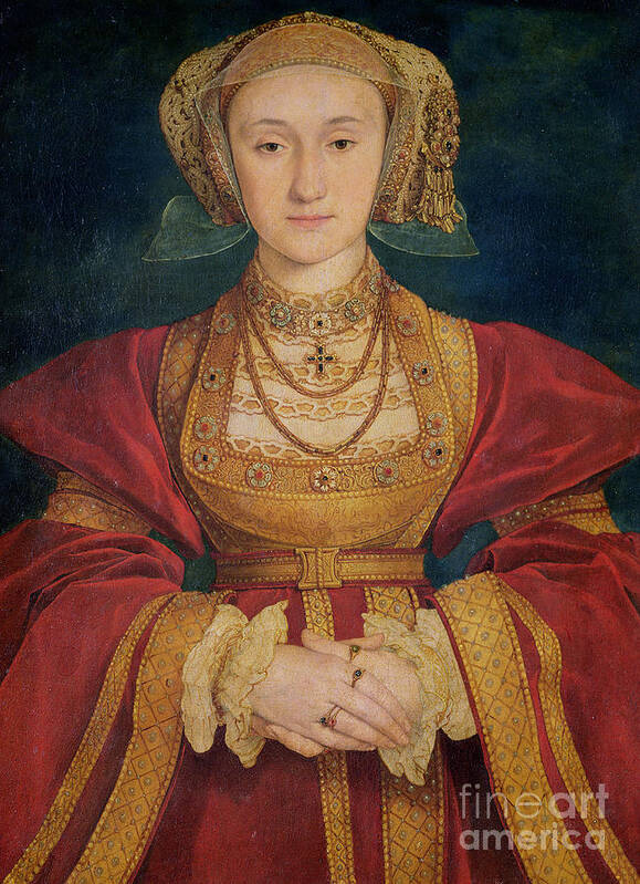 British Poster featuring the painting Portrait of Anne of Cleves by Hans Holbein