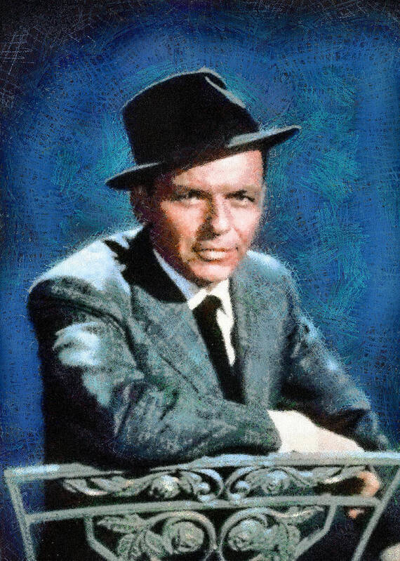 Portrait Poster featuring the digital art Portrait of Frank Sinatra by Charmaine Zoe