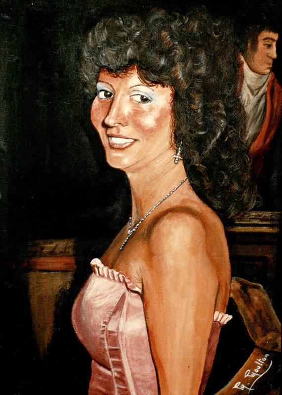 Kay Poster featuring the painting Portrait Of Kay In Pink Dress by Mackenzie Moulton