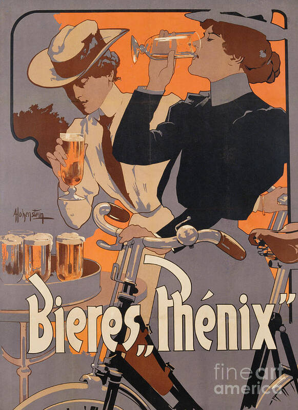 Poster Advertising Phenix Beer Poster featuring the painting Poster advertising Phenix beer by Adolf Hohenstein