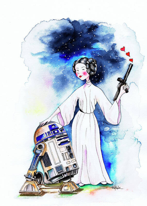Princess Poster featuring the painting Princess Leia Illustration by Isabel Salvador