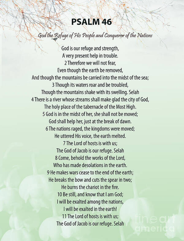 Psalm 46 Poster featuring the digital art Psalm 46 by Trilby Cole
