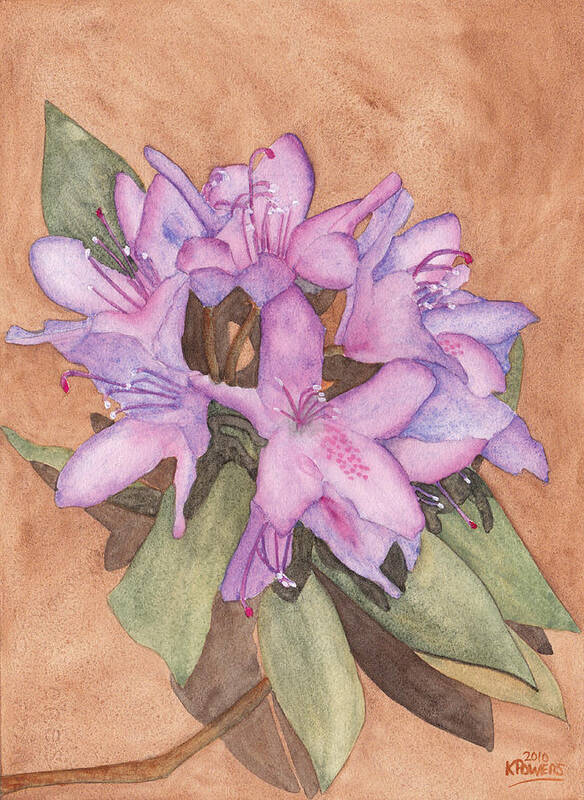 Purple Poster featuring the painting Purple Rhododendron by Ken Powers