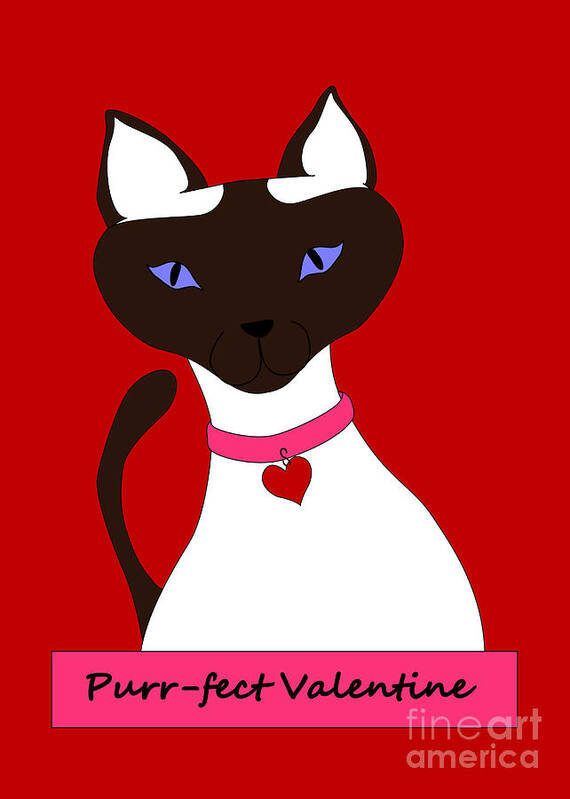 Cat Poster featuring the digital art Purr-fect Valentine by Kathi Shotwell