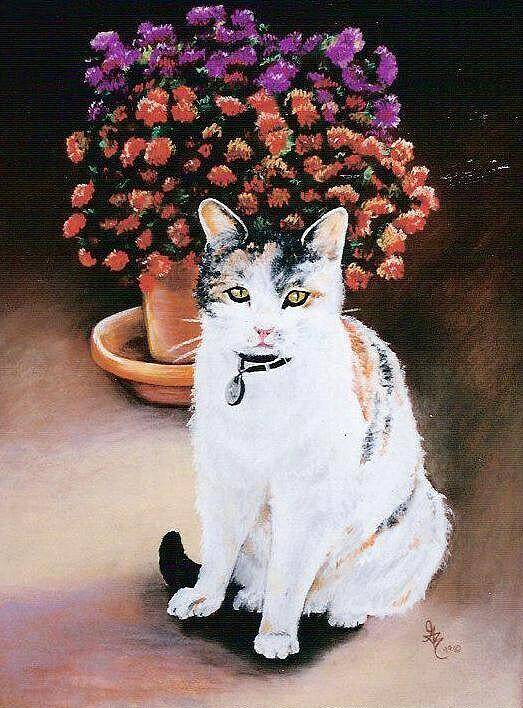 Cat Poster featuring the pastel Queen Marishka by Gale Cochran-Smith