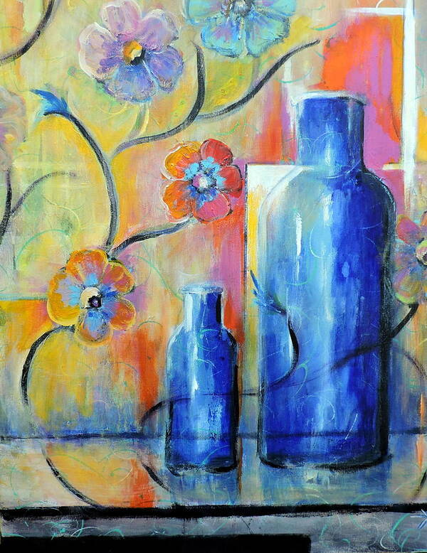 Still Life Poster featuring the painting Ray's Blue by Jodie Marie Anne Richardson Traugott     aka jm-ART