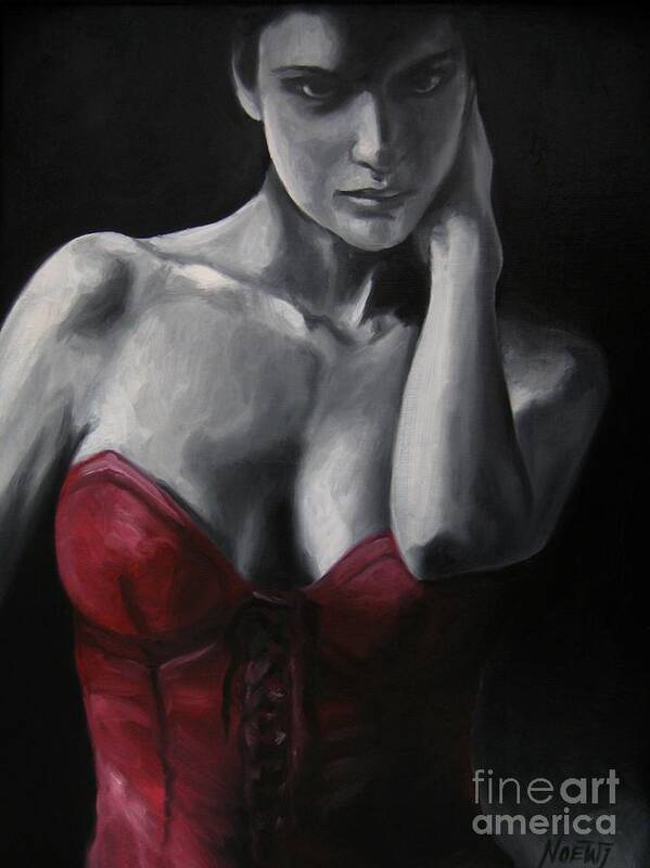 Noewi Poster featuring the painting Red Corset Nr.4 by Jindra Noewi