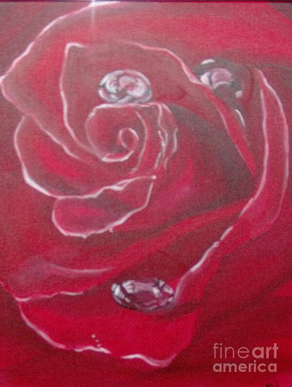 Floral Poster featuring the painting Red by Saundra Johnson