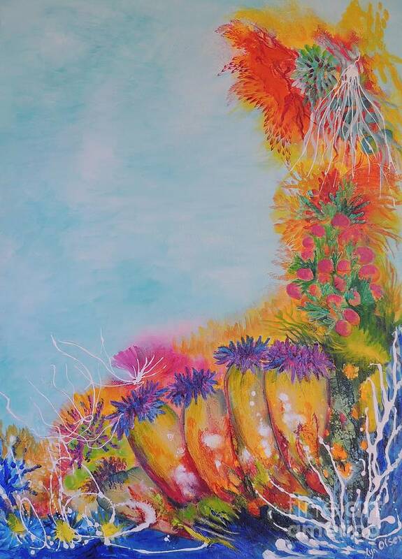 Coral Poster featuring the painting Reef Corals by Lyn Olsen