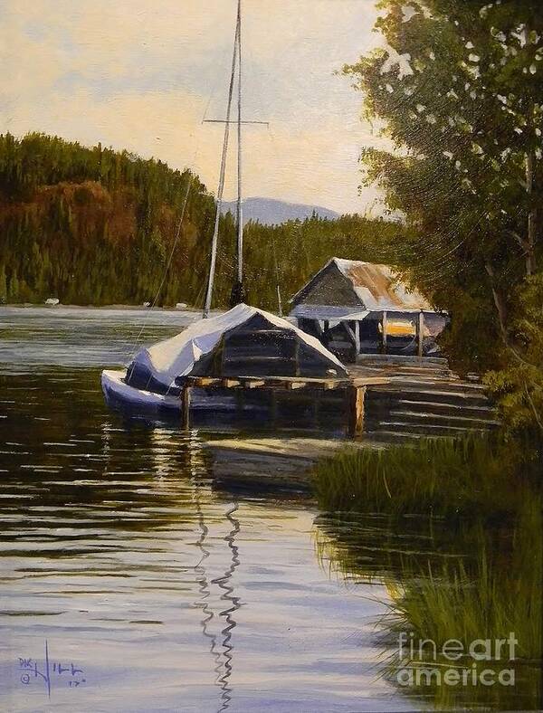 Lake Poster featuring the painting Reflections of Summer by Paul K Hill