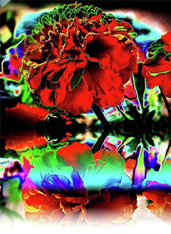 Flower Poster featuring the digital art Reflections of Wonderland by Leslie Revels