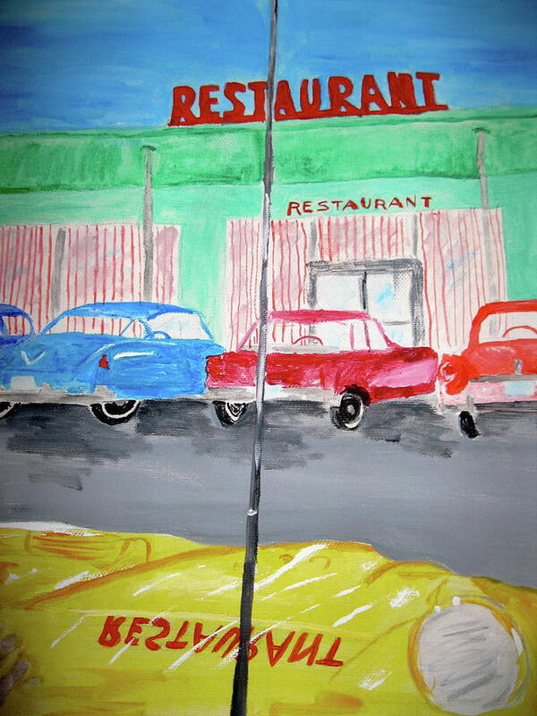 Retro Poster featuring the painting Retro Restaurant by Rebecca Wood