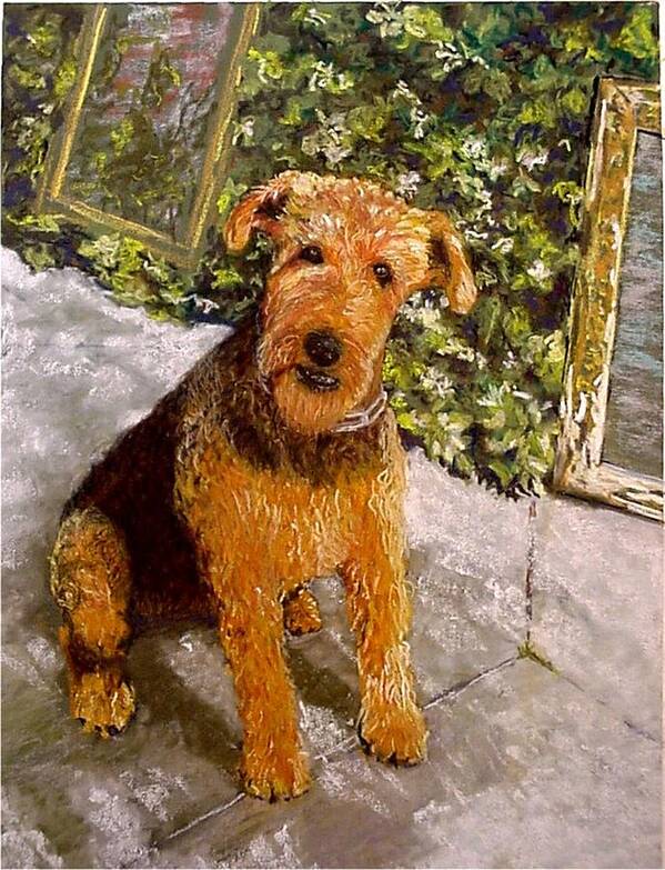 Airedale Poster featuring the painting Riley by David Horning