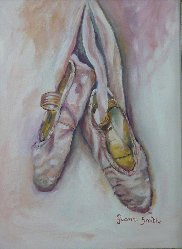 Pink Ballerina Shoes Poster featuring the painting Rita's Dance by Gloria Smith